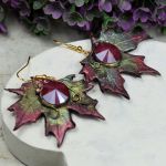 Komplet biżuterii "liść klonu" - kolczyki liście klonu
