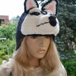 Czapka uszatka husky 6 który ma brwi - na zimę