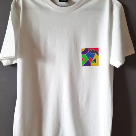 T-shirt ręcznie malowany kolory 90s unisex