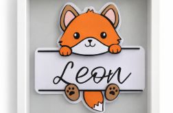 Personalizowana ramka z imieniem lis 3D