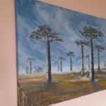 Aleja baobabów, obraz olejny na płótnie - obraz ręcznie malowany