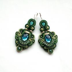 Kolczyki Zielone, Złote