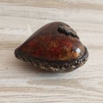 Akrylowe serduszko - HANDMADE serduszko z efektem bursztynu