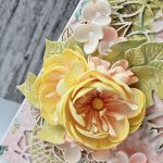 Różowa kartka ślubna z kwiatami - Kartka na ślub