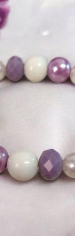 Bransoletka na gumce, wrzos ceramika