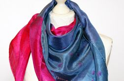 Chusta Jedwabna - Amarant i granat