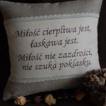 Poduszka "Rustykalna miłość" - prezent ślubny - 