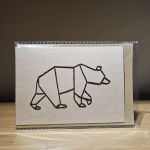 Kartka okolicznościowa - haftowana - niedźwiedź - Kartka okolicznościowa - handmade - ręcznie robiona haftowana - niedźwiedź