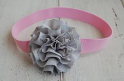 Opaska niemowlęca - "Szaro na różu"