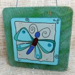 Obrazek na drewnie - Niebieski Motyl - 4