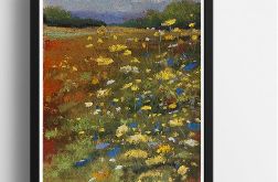 Letnia łąka-rysunek A5,pastele suche