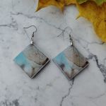 Kolczyki - Jesienny Liść w Turkusie - 2