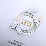 Zaproszenie komunijne delikatne handmade - Skromne zaproszenie komunijne handmade