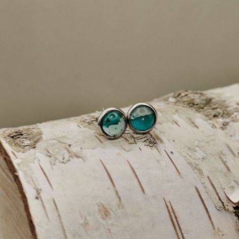 Turkusowa Głębia – Kolczyki Sztyfty