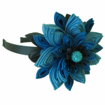 Błękitny kwiat kanzashi - 