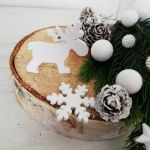 Dekoracja ozdoba na plastrze drzewa Zima Świę - 