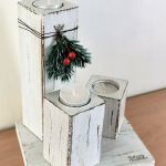 Świeczniki świąteczne vintage - ozdoba na stół