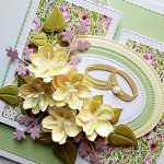 Kartka NA ŚLUB z kremowymi kwiatami - Pastelowa kartka ślubna z kwiatami