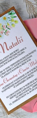 Zaproszenie komunijne - Wiosenne Kwiaty 2