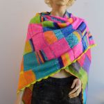 Chusta Entrelac w kolorach tęczowych - duża chusta