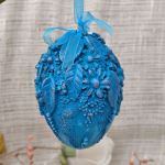 Turkusowa Pisanka Artystyczna - Błękitna Łąka - 4