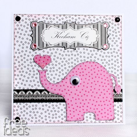 Słoń z serduchem - Walentynka  KW028