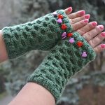 Zielone rękawiczki mitenki  - krótkie - mittens