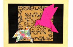 Obrazek origami w ramce do powieszenia Ptaki