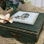Pudełko na biżuterię, szkatułka zielona - pudełko na prezent dla mamy babci dziewczyny