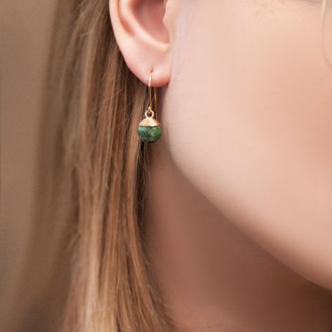 DELIKATNE, DŁUGIE KOLCZYKI POZŁACANE Z ZOISYTEM