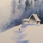 Zima-akwarela formatu A5 - 
