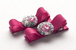 Spinki do włosów z guziczkiem CLARA rasp.rose