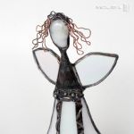 Biały anioł XI - szklany dekor