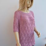 Różowy letni sweterek- bluzeczka roz. 44/46 - blouse
