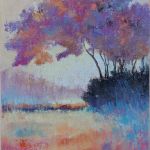 Fioletowe drzewo-praca wykonana pastelami - 