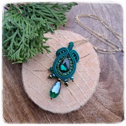 Wisior sutasz soutache Elegance green zielony