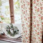 Zasłony gotowe lniane boho z frędzlami róże angielskie RETRO 150/240cm - 