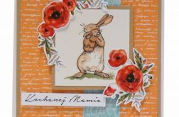 Zabawna kartka króliczki na Dzień Mamy