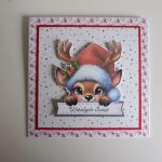 Kartka na świąteczna Boże Narodzenie renifer - Kartka na świąteczna Boże Narodzenie renifer