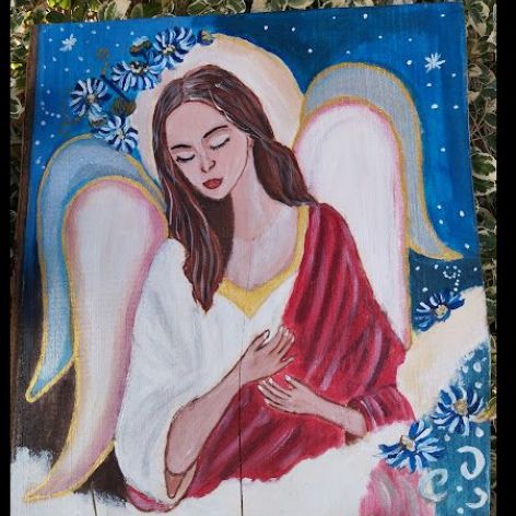 Anioł/obraz malowany/