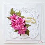 Kartka ŚLUBNA z różowymi kwiatami - Pamiątka Ślubu z kwiatami