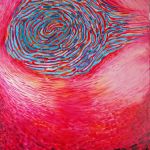 Duży obraz olej na płótnie abstrakcja dna - 