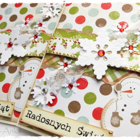 Kartka świąteczna z bałwankiem