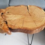 Stolik z plastra drewna dąb żywica - 