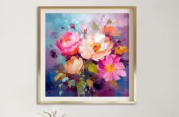 Obraz kwiaty różowe kwiaty wydruk giclee