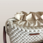 Mała damska torba na ramię, mała torebka, kolor ecru - 