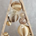 Drewniana choinka hand made w Złocie LED - 