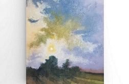 Pejzaż-praca pastelami .