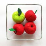 Jabłko z filcu szyte czerwone lub zielone - Jabłko