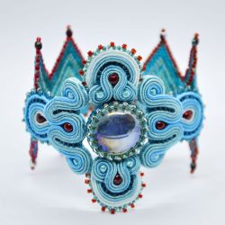Turkusowa bransoletka soutache